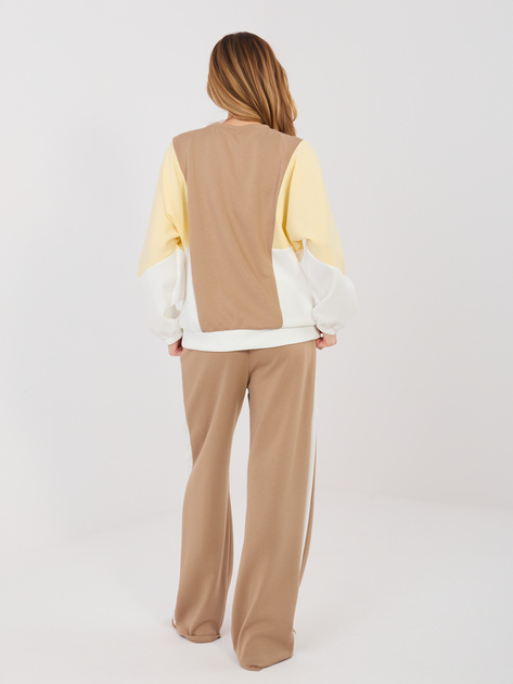 Ciemnobeżowy komplet z miękkiego materiału RUE PARIS