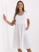 Biała letnia sukienka z dekoltem V