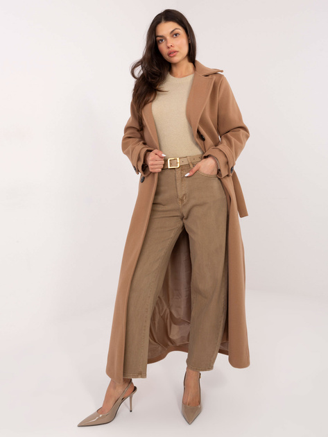 Beżowy damski sweter z miękkiej dzianiny