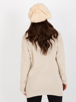 Hurtownia Jasnobeżowa damska czapka zimowa z daszkiem 