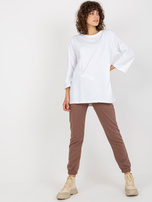 Hurt Brązowy trzyczęściowy komplet casualowy ze spodniami