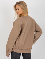 Hurt Dark beige basic sweatshirt with a round neckline.