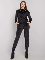 Czarny komplet z weluru Tampa