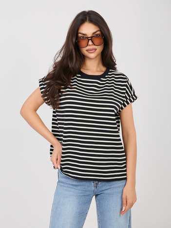 Czarny grubszy t-shirt z bawełny SUBLEVEL