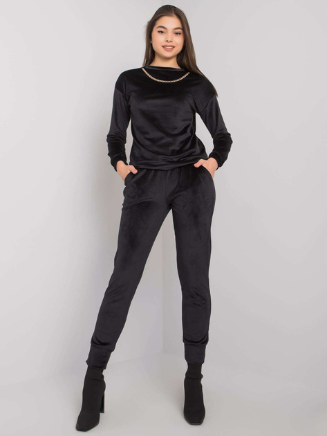 Czarny komplet z weluru Tampa