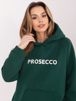 Ciemnozielona bluza oversize z napisem prosecco RUE PARIS 