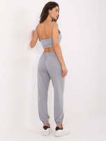 Szary melanżowy komplet ze spodniami joggerami Mado