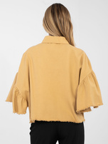 Camelowa jeansowa kurtka z kołnierzykiem RUE PARIS 