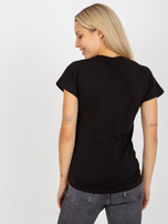 Hurt Czarny bawełniany damski t-shirt basic