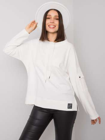 Ecru bluzka plus size z kieszenią na rękawie Lunnara