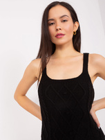 Hurt Czarny dzianinowy komplet z bufiastym rękawem