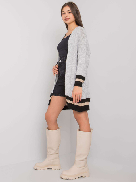 Szary kardigan z dzianiny Lucca OCH BELLA