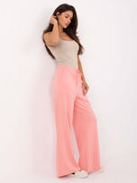 Brzoskwiniowe dresowe spodnie z wiązaniem