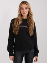 Czarna bluzka z napisem chocolate RUE PARIS