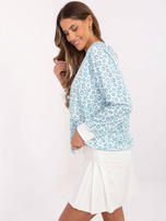 Hurt Miętowo-biała damska bluzka oversize w panterkę