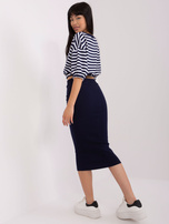 Hurt Granatowy damski komplet casualowy z bawełny