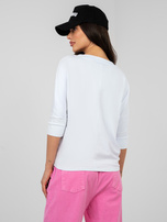 Biała damska bluzka basic z dekoltem V RUE PARIS 