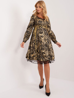 Hurt Złoto-czarna sukienka wieczorowa z gorsetowym wiązaniem