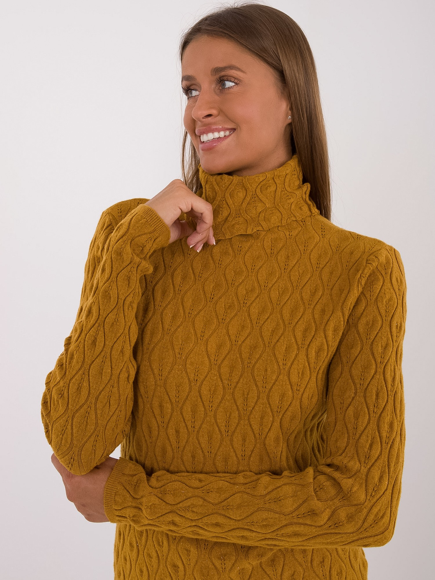 Sweter ciemny żółty