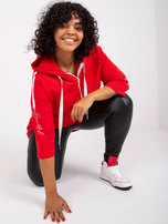 Czerwona dresowa bluza plus size bawełniana Miley