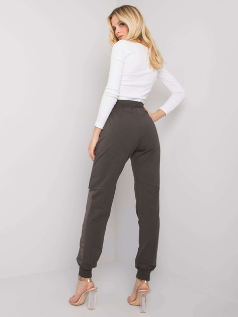 Ciemne khaki bawełniane spodnie dresowe Susan