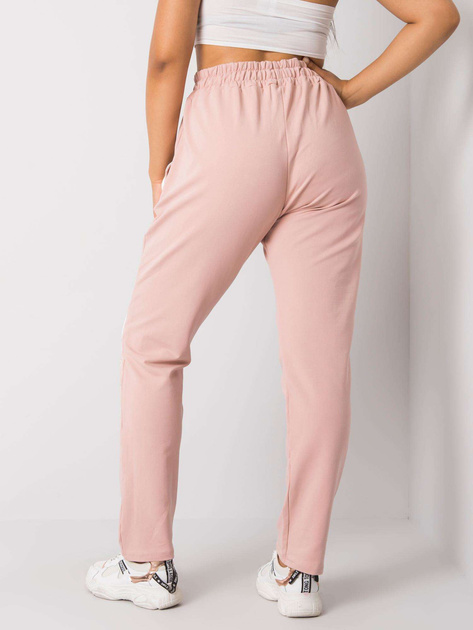 Brudnoróżowe spodnie dresowe plus size z nadrukiem Abelia