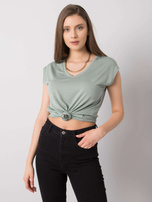 Jasnozielona bluzka w paski Giselle RUE PARIS