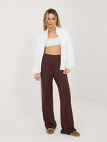 Czekoladowe dresowe spodnie z wysokim stanem