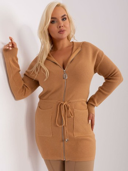 Plus Size Camel Cardigan with Pockets XXL/XXXL