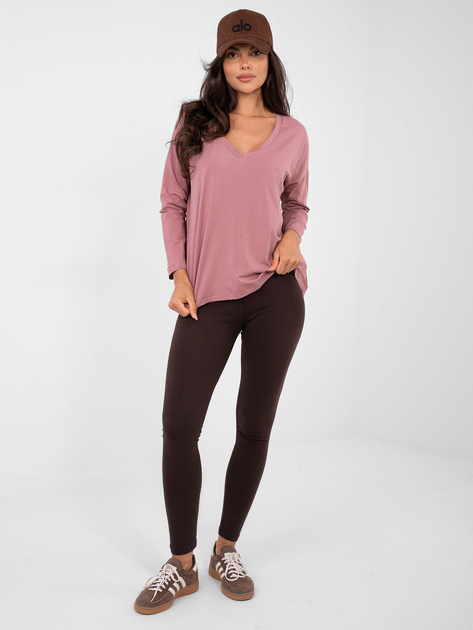 Brudnoróżowa bawełniana bluzka basic RUE PARIS