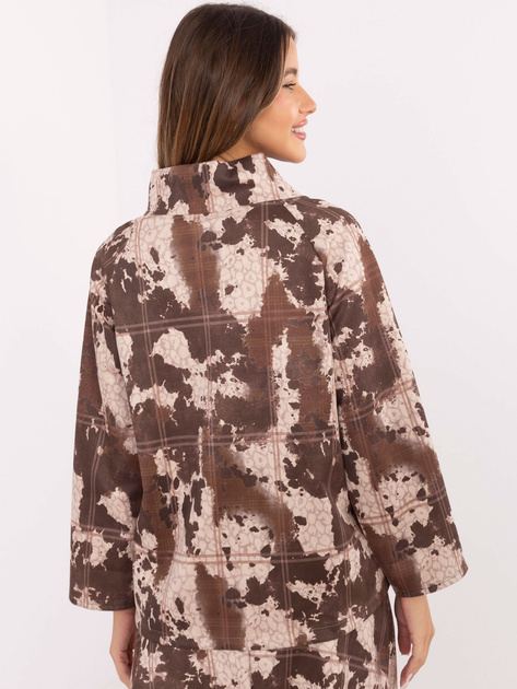 Khaki-jasnobeżowa asymetryczna narzutka od kompletu