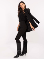 Czarne sportowe legginsy w prążek