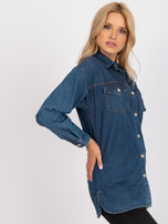 Niebieska koszula jeansowa z kieszeniami RUE PARIS