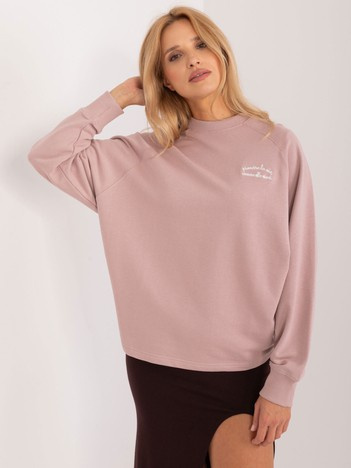 Hurt Brudnoróżowa bluza oversize z napisem SUBLEVEL