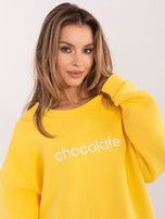 Żółta dresowa bluza oversize bez kaptura RUE PARIS 