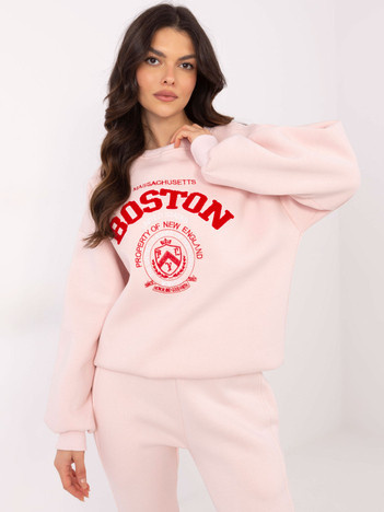 Hurt Jasnoróżowa damska bluza z napisem Boston