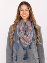 Niebieska damska chusta we wzory 