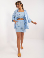 Hurt Jasnoniebieski trzyczęściowy komplet letni z bawełny