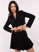 Hurt Czarne damskie spódnico-spodenki z plisowaniem