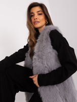 Hurt Szara kamizelka damska futrzana