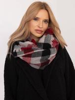 Hurtownia Czerwono-czarny damski komin w kratę