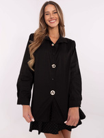 Hurt Czarna elegancka koszula damska z kołnierzykiem