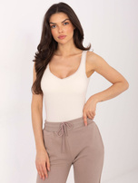 Light beige top with built-in bra.