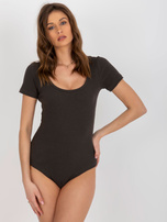 Hurtownia Khaki bawełniane body basic w prążek