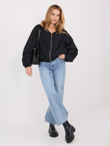 Czarna rozpinana bluza oversize z bawełny 