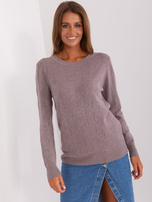 Hurt schmutzig-lila klassischer Pullover mit Baumwolle.