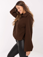 Brązowa kurtka ze ściągaczem na dole RUE PARIS