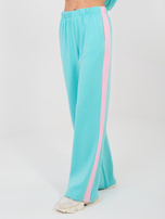 Turkusowy komplet z szerokimi spodniami RUE PARIS 