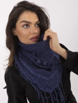 Ciemnoniebieska trójkątna chusta z bawełny