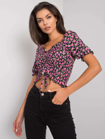 Czarna bluzka w kwiaty Kami RUE PARIS